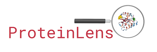 ProteinLens Logo with a magnifier