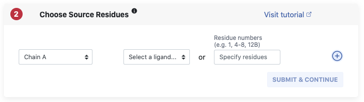 Screenshot of source residue choice on computational settings page.